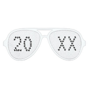 New Year neon white custom number year fun party Aviator Sunglasses