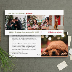 New Year New Address Holiday Photo Moving Card 