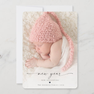 New Year New Adventure Baby Photo Card