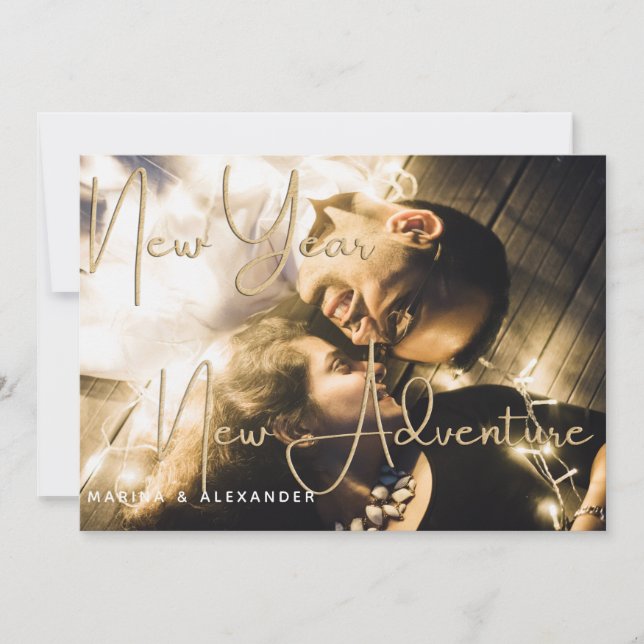 New Year New Adventure Engagement Party Invitation (Front)