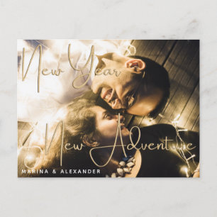 New Year New Adventure Engagement Party Invitation Postcard