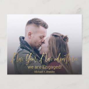 new year new adventure, photo engagement card