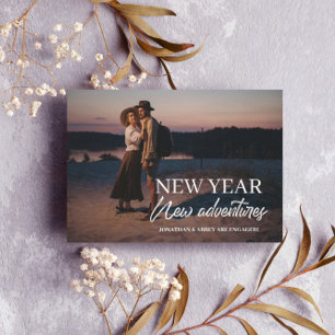 New Year New Adventures Big Photo Engagement Invitation