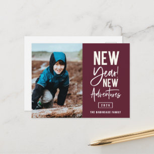 New Year New Adventures Photo Holiday Postcard
