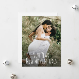 New Year New Adventures Save the date photo Holiday Card