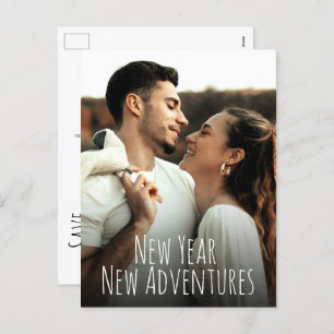 New Year New Adventures Save the date Photo  Holiday Postcard