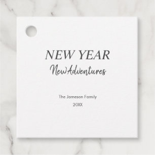 New Year New Adventures White Gift Tags