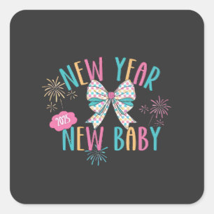 New Year New Baby Pregnancy Mom To Be  Square Sticker