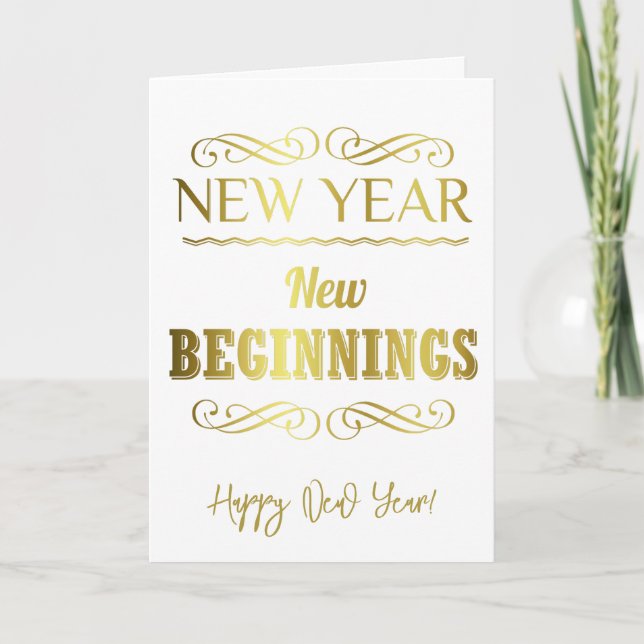 New Year New Beginnings Gold Card (Front)