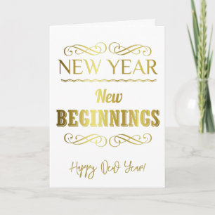 New Year New Beginnings Gold Card