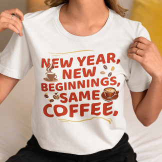 New Year New Biginnings Same Coffee T-Shirt