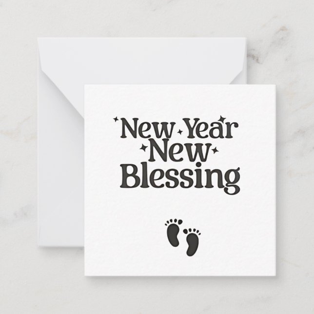 New Year New Blessings New Year Pregnant Mom  Card (Front)