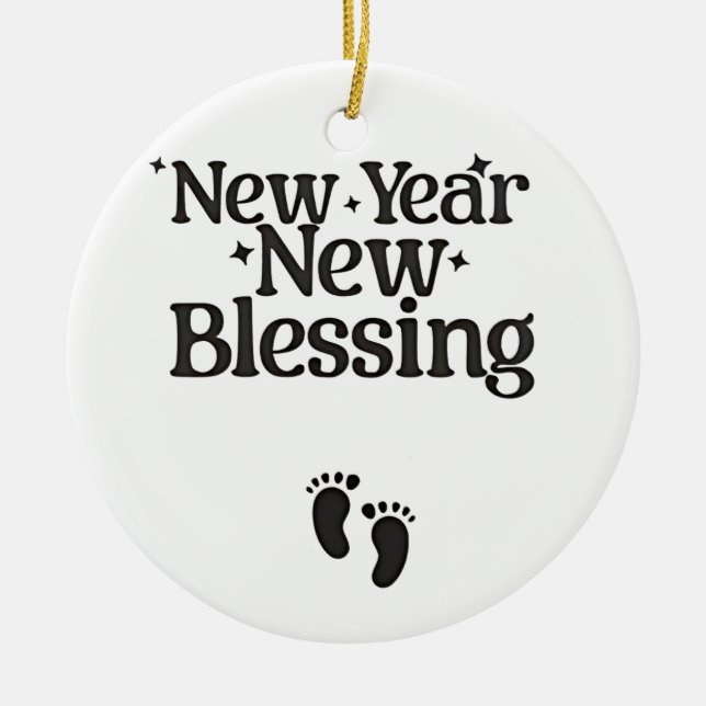 New Year New Blessings New Year Pregnant Mom  Ceramic Ornament (Front)