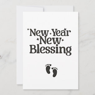 New Year New Blessings New Year Pregnant Mom  Holiday Card