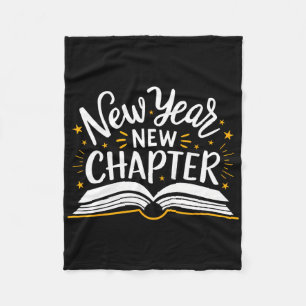 New Year New Chapter Happy New Year 2025 Book  Fleece Blanket