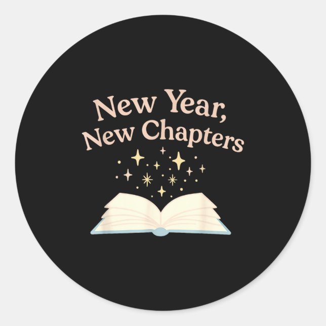 New Year New Chapters Cozy Reading For Book Lovers Classic Round Sticker (Front)
