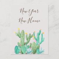 New Year New Home Announcement Cactus Desert Cacti