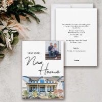 New Year New Home Family Photo and House