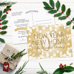 New Year, New Home Holiday Moving Announcement Postcard