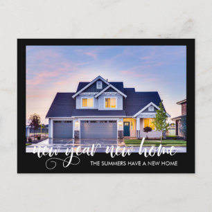 New Year New Home Moving Announcement Photo Script Postcard