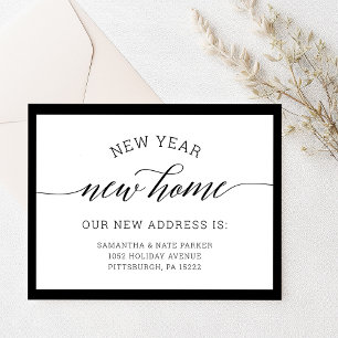 New Year   New Home Moving Announcement Postcard