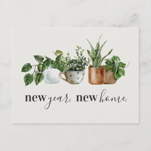 New Year New Home Moving Announcement Postcard