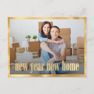 New Year New Home New Year Moving Announcement Postcard