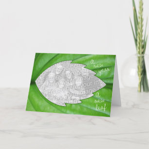 New Year, New Leaf with Your Photo and Poem Holiday Card