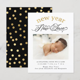 New Year New Love Birth Photo Announcement