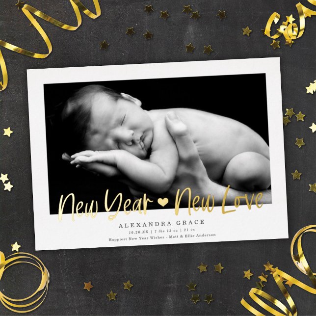 New Year New Love Holiday Birth Announcement  (Creator Uploaded)