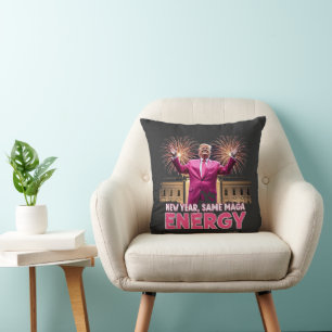 New Year New MAGA Energy Trump Inauguration Throw Pillow