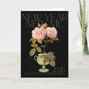 New Year New Me 2026 Floral Aesthetic A New Chapte Card