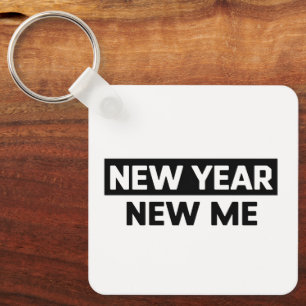 New Year New Me Inspirational Motivational Quote Keychain