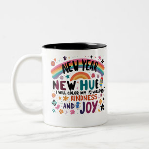 New Year New Me Joy And Kindness  Two-Tone Coffee Mug