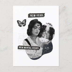 New Year New Mental Issues Im Ok Postcard