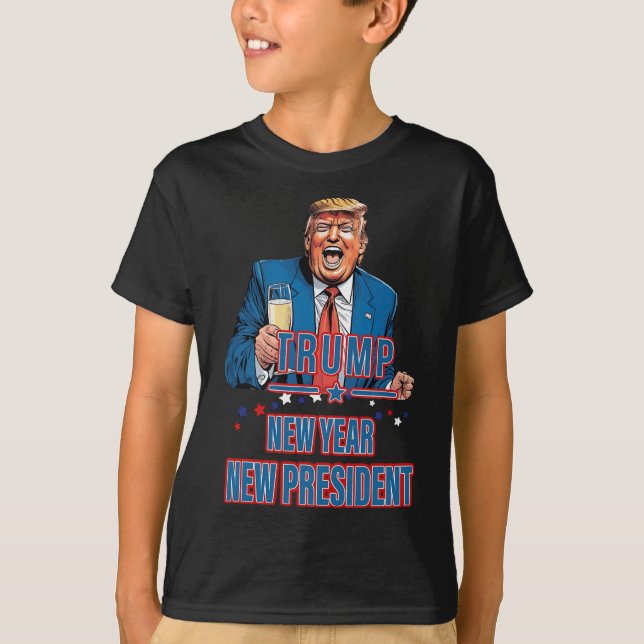New Year New President Funny Trump 2025 Take Ameri T-Shirt (Front)