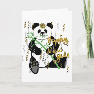 New Year Panda Greeting Card