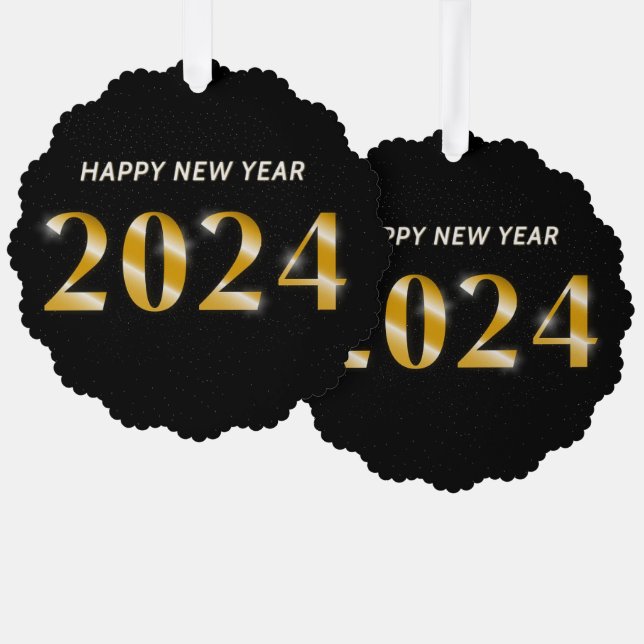 New Year Paper Ornament Card (Front/Back)