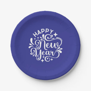 New Year Paper Plate