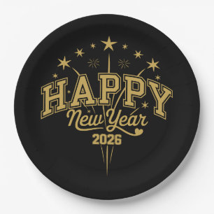New Year Paper Plate