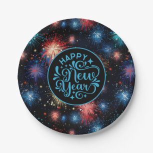 New Year Paper Plate