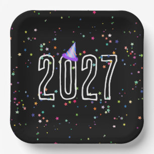 New Year Party 2027 Paper Plate