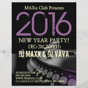 New Year Party Event Announcement DJ CLUB Flyer