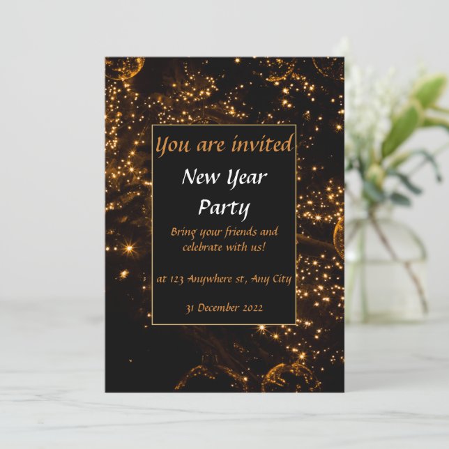 New Year Party Invitation (Standing Front)