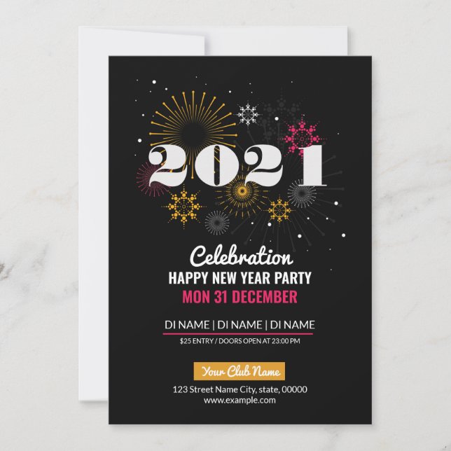 New Year Party Invitation Flyer (Front)