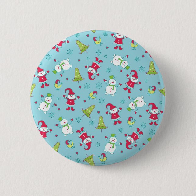 New year pattern 2 inch round button (Front)