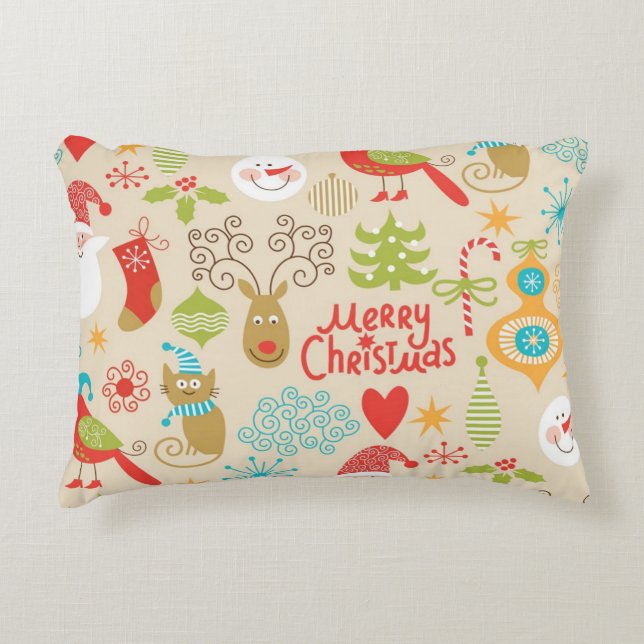 New year pattern accent pillow (Front)