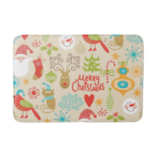 New year pattern bath mat