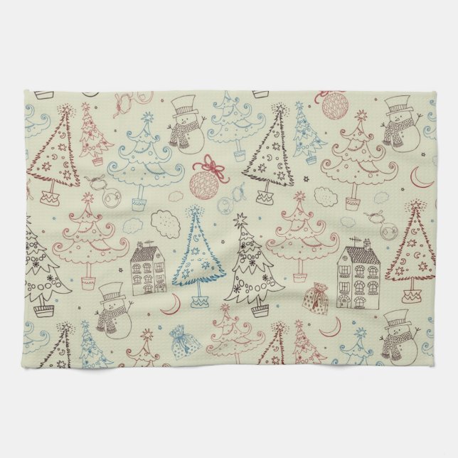 New year pattern kitchen towel (Horizontal)