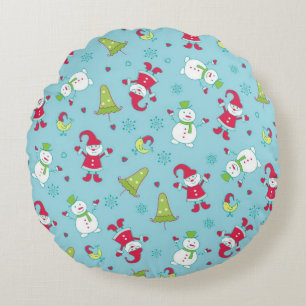 New year pattern round pillow